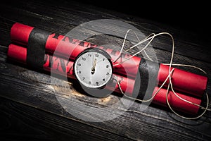 Dynamite bomb with a timer