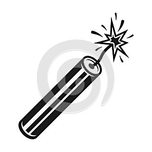 Dynamite burning stick vector design object