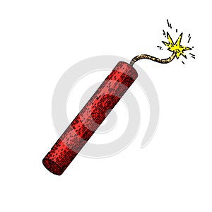 dynamite danger tnt sketch hand drawn vector