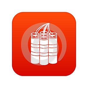 Dynamite sticks icon digital red