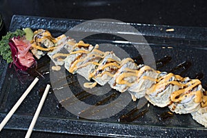 Dynamite sushi roll plate