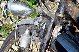 Dynamo and headlight of an old bike