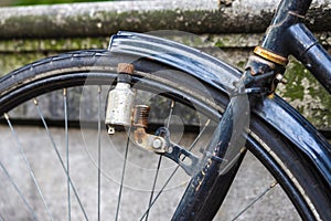 Dynamo of an old bicycle in Amsterdam, Netherlands