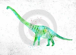 Dynosaur brachiosaurus vivid color