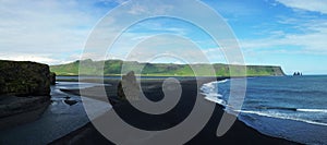 Dyrholaey cape, sand beach