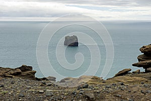 Dyrholaey rocks in the Atlantic ocean, Iceland