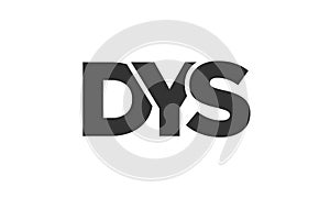 DYS logo design template with strong and modern bold text. Initial based vector logotype featuring simple and minimal typography.