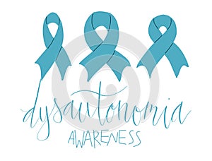 Dysautonomia Awareness Month October promotion banner template with support ribbon.