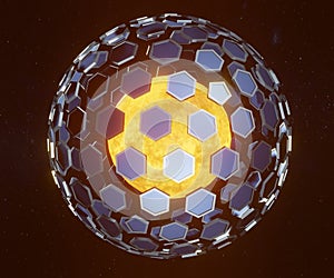 Dyson sphere is a hypothetical megastructure that completely encompasses a star photo