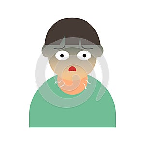 Dyspnea illustration. illustration sick people with dyspnea.