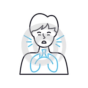 dyspnea line icon, outline symbol, vector illustration, concept sign