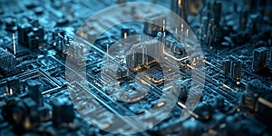 Dystopian Megastructure Blueprint with Intricate Design for Futuristic Architecture