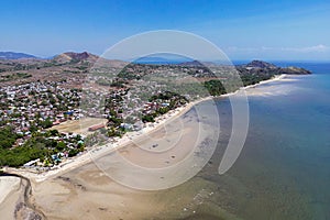 Dzamandzar town and beach on the island of Nosy in Madagascar photo
