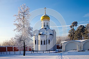 Dzerzhinsky, Russia - December, 2016: Ugresha Monastery in  winter day photo