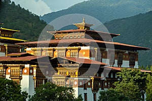 The Dzong Monastery in Bhutan Himalayas mountain