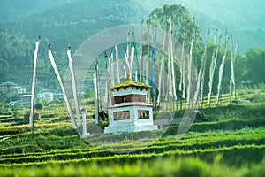 The Dzong Monastery in Bhutan Himalayas mountain