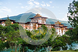 The Dzong Monastery in Bhutan Himalayas mountain