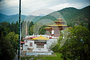 The Dzong Monastery in Bhutan Himalayas mountain