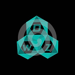 DZW creative minimalist letter logo. DZW unique vector initials alphabet letter logo design