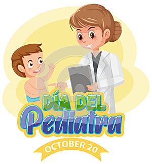 DÃÂ­a del Pediatra text with cartoon character photo