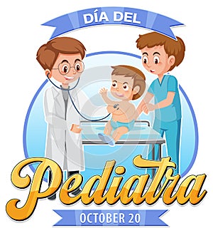 DÃÂ­a del Pediatra text with cartoon character photo