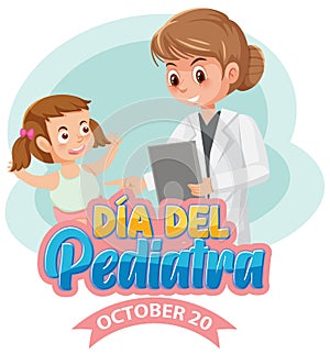 DÃÂ­a del Pediatra text with cartoon character photo