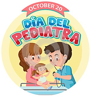 DÃÂ­a del Pediatra text with cartoon character photo