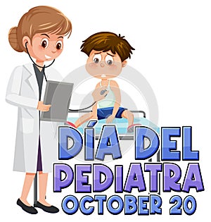 DÃÂ­a del Pediatra text with cartoon character photo