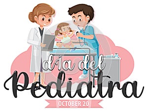 DÃÂ­a del Pediatra text with cartoon character photo