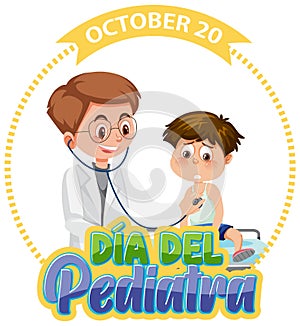 DÃÂ­a del Pediatra text with cartoon character photo