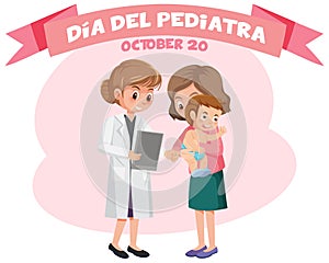 DÃÂ­a del Pediatra text with cartoon character photo