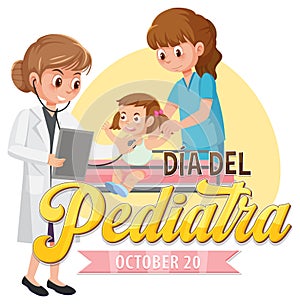 DÃÂ­a del Pediatra text with cartoon character photo