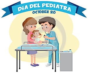 DÃÂ­a del Pediatra text with cartoon character photo