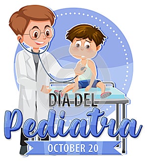 DÃÂ­a del Pediatra text with cartoon character photo