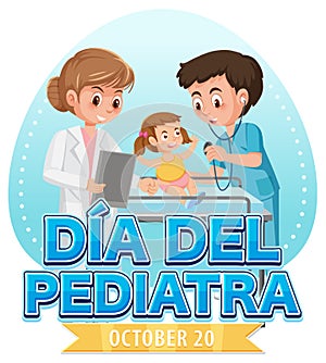 DÃÂ­a del Pediatra text with cartoon character photo