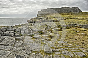 DÃÂºn Aonghasa the largest prehistoric stone fort on Inishmore in photo