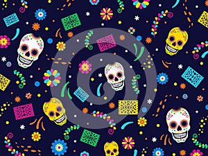 DÃ­a De Los Muertos Background. Flat vector illustration