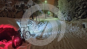 E-bike winter nightride.