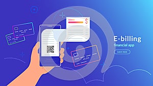 E-billing after payment by credit card via electronic wallet