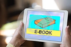 E-book concept on a tablet