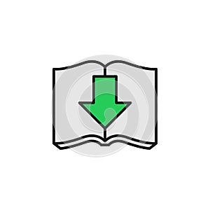 E-book download icon vector illustration