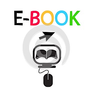E-BOOK Icon Vector Logo Design