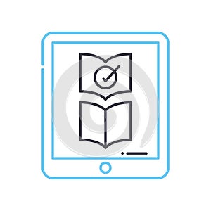 e-book reader line icon, outline symbol, vector illustration, concept sign