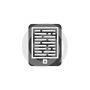 E-book reader vector icon