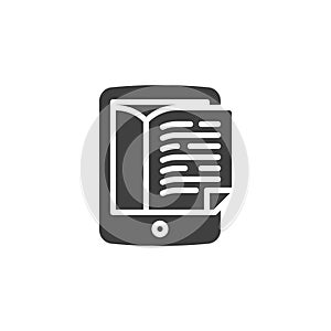 E-book reader vector icon