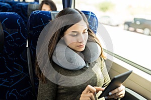 E-Book Reading In Bus Travel