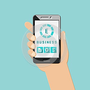 E-business concept with smartphone