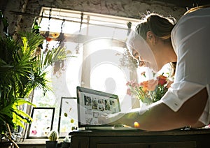 E-business flower shop marketing promote on social media photo