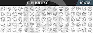 E-business line icons collection. Big UI icon set in a flat design. Thin outline icons pack. Vector illustration EPS10