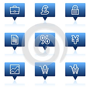 E-business web icons, blue speech bubbles series